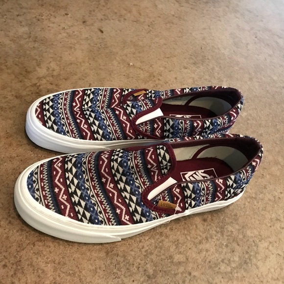 aztec slip on vans
